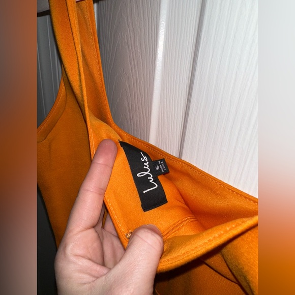 Lulu's Orange Mini Dress with Ruffle Hem - Picture 6 of 6